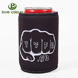 Custom Durable Can Neoprene Coolies Black Color Beer Bottle Sleeve Coolers