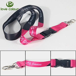 Factory high quality custom polyester lanyard strap with safety lock