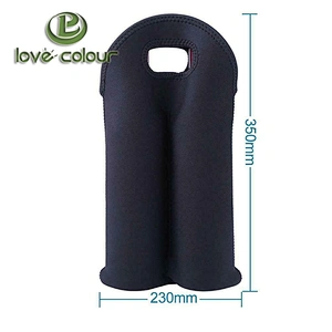 Custom Waterproof Protective Cover Red Wine Bottle Bag Neoprene Double Bottle Cooler