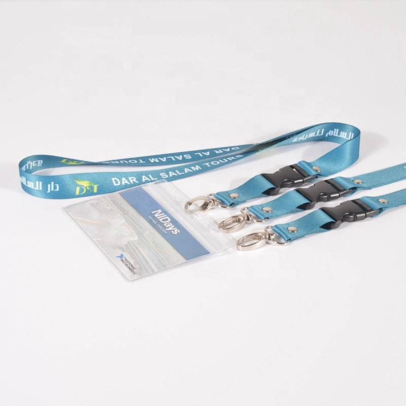 Transparent Soft PVC Work Card Holder With Polyester Strap Lanyard