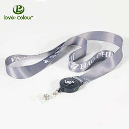 New custom soft polyester promotion lanyard with badge reel