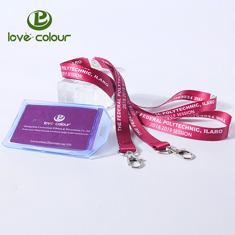 Custom polyester office lanyard with id card holder
