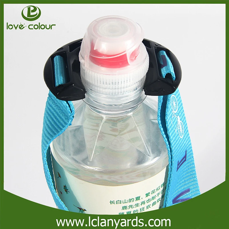 Cute functional polyester lanyard water bottle carrying strap