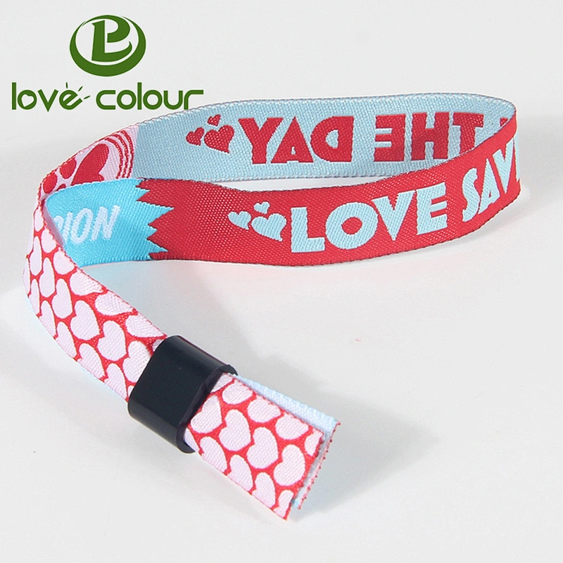 Custom Polyester Fabric Cloth Wristband and Festival Bracelet
