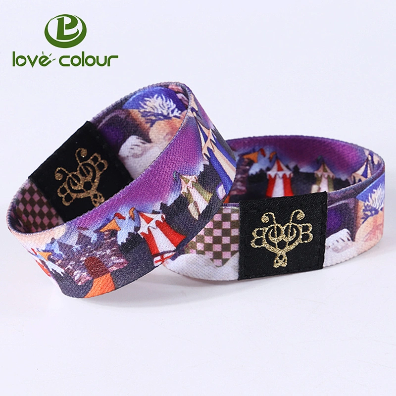 Professional factory custom Christmas elastic wrist band with printing logo