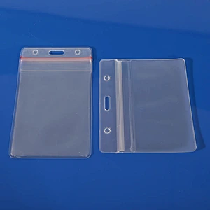 Custom Student soft PVC plastic transparent horizontal and vertical card holder