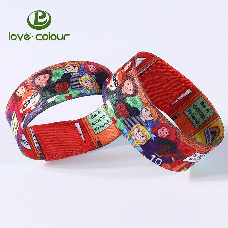 Professional factory custom Christmas elastic wrist band with printing logo