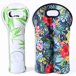 Neoprene printing wine bottle cooler sleeve with custom logo for promotional