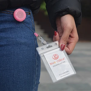 Factory direct sale custom design soft pvc badge holders/business id card holder