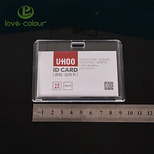Custom Office School Exhibition Employee Transparent Acrylic Business Id Badge Card Holder