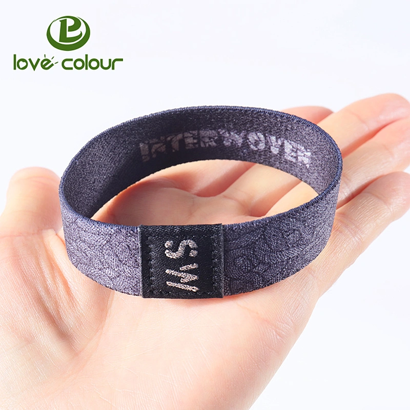 Custom polyester elastic stretch wristband with printing logo
