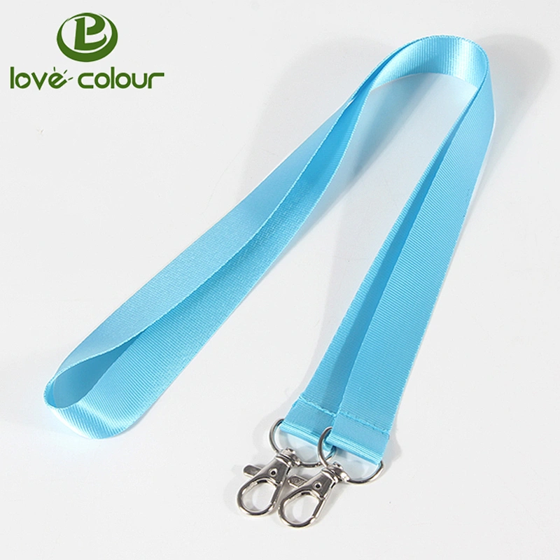 Polyester red color lanyard with double hook for holding id card