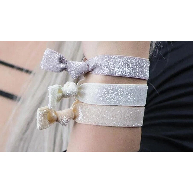 DIY Fold Over Elastic Hair Ties Elastic Ponytail Holder Soft Ribbon Knotted Fabric Bands