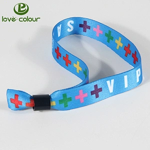 Top quality sublimation polyester bracelet one time use printed wristband for event