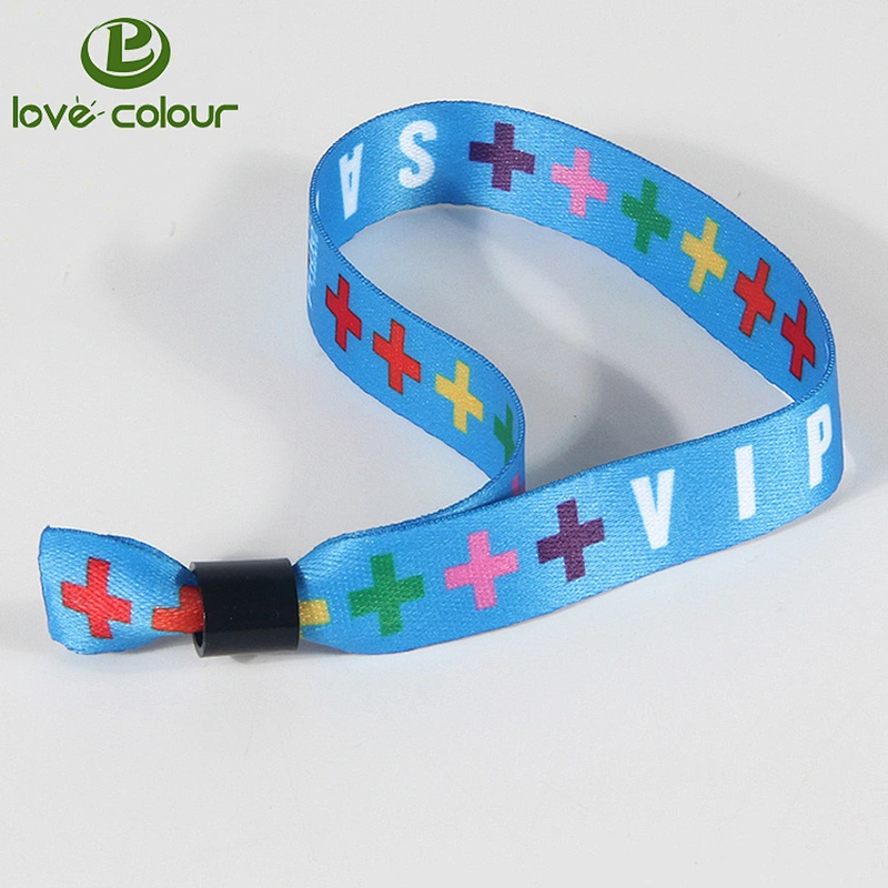 Top quality sublimation polyester bracelet one time use printed wristband for event