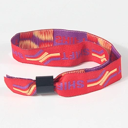 Custom cheap polyester fabric fashion red woven bracelet wristband