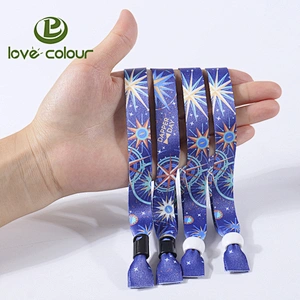 Custom printed tickets wristbands with fastener