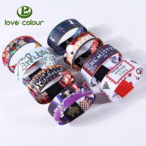 New custom polyester fabric elastic wristband bracelet