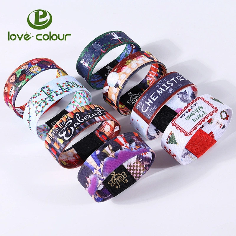 New custom polyester fabric elastic wristband bracelet