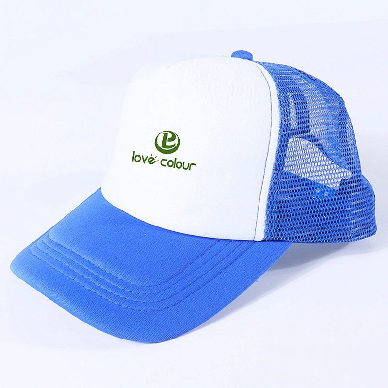 Blank wholesale custom logo 5 panel trucker mesh cap for company