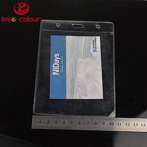 Custom promotional transparent ID PVC card holder for activities