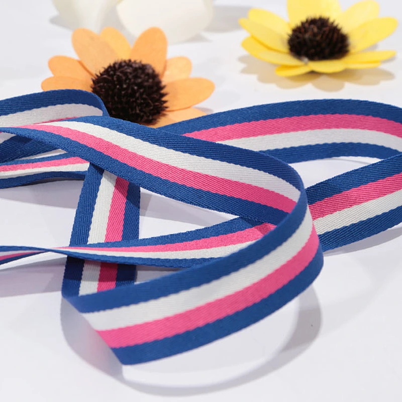 wholesale blue white red stripe ribbon