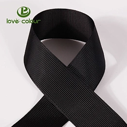 Factory direct sale polyester grosgrain packing black webbing