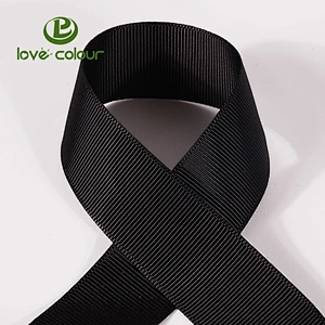 Factory direct sale polyester grosgrain packing black webbing