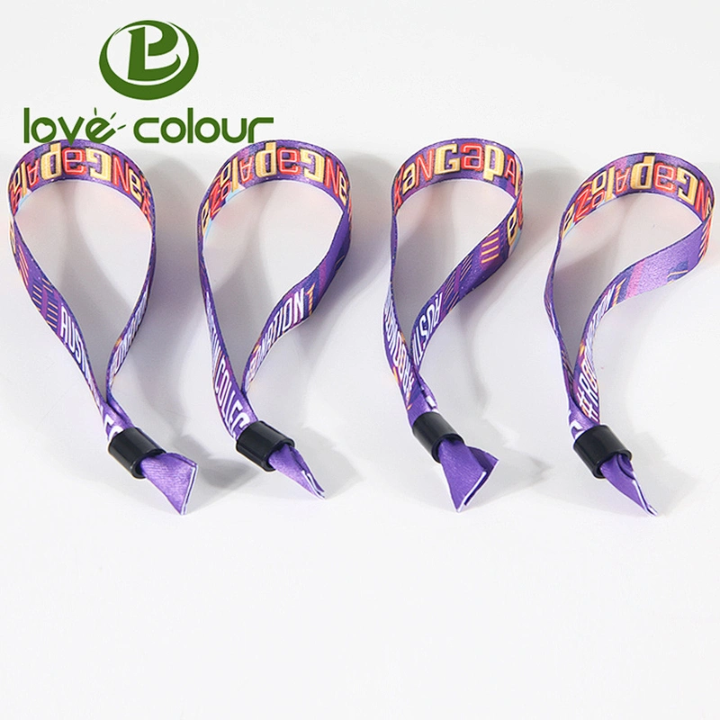 Custom polyester bracelets / wristband with reusable lock and sublimation