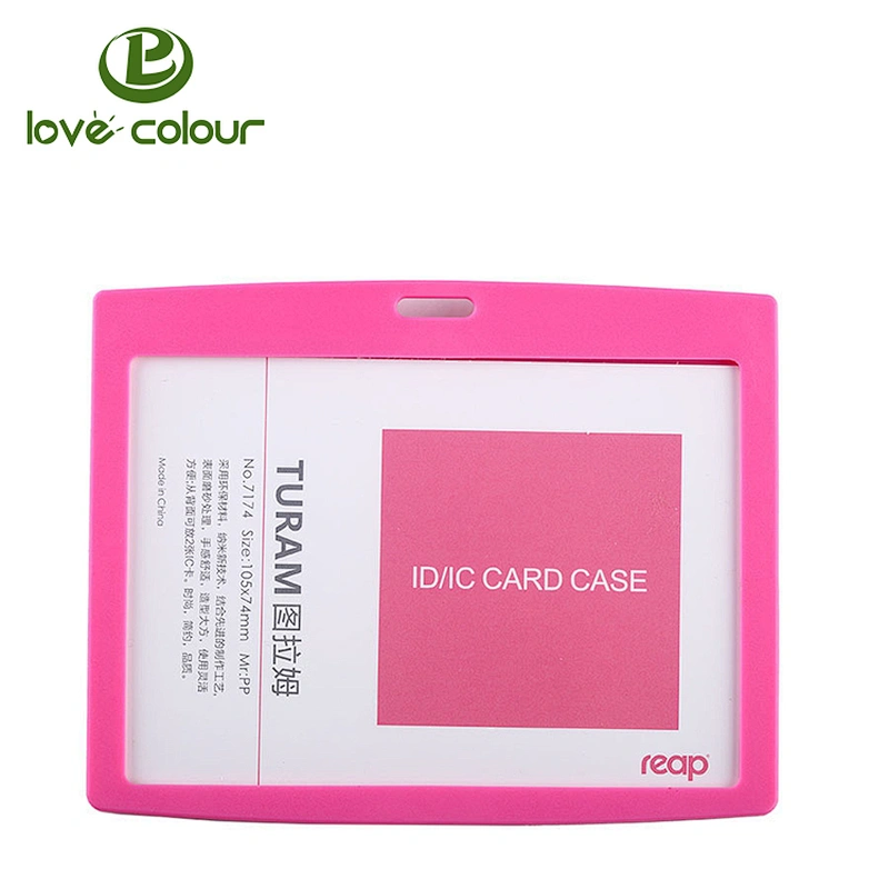 Custom logo waterproof plastic ID name card holder