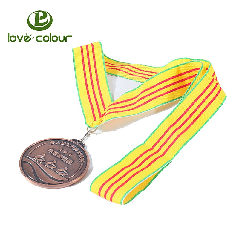 Wholesales Basketball Victory Medal Ribbon in Flag Color