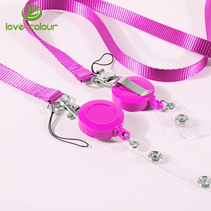 Custom popular polyester printing event lanyard and badge reel for card holder
