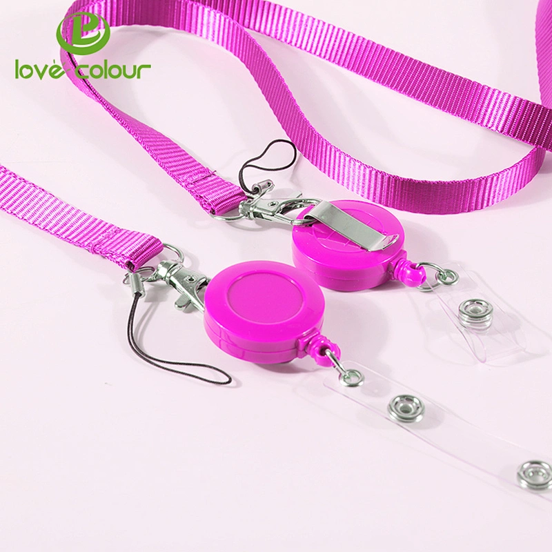 Custom popular polyester printing event lanyard and badge reel for card holder