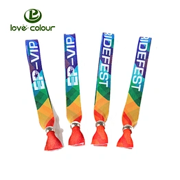 Lovecolour custom popular fabric cloth wristbands for festival events