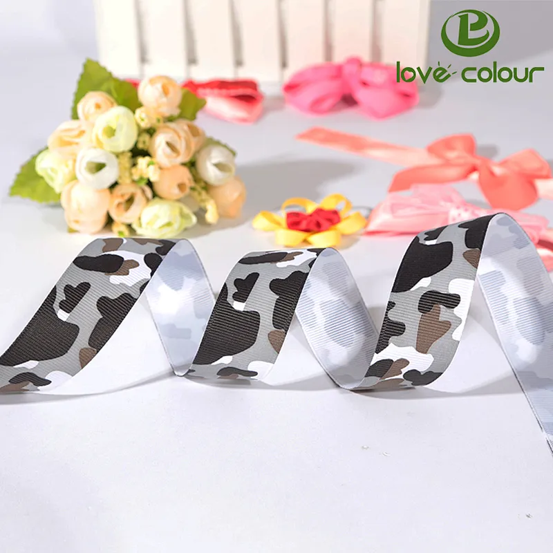 Custom polyester printed grosgrain hair bows ribbon