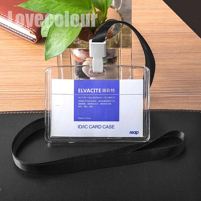 Custom hard plastic work id card holder lanyard for event promotion