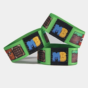 Wholesale Cheap Polyester Wristband Fabric Wrist Bands/Custom Logo Elastic Bracelets