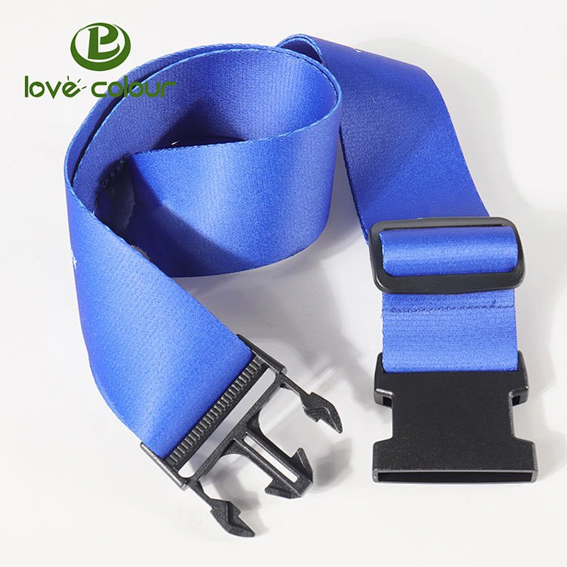 Custom logo fashion style personalised polyester sublimation printing ribbon luggage strap