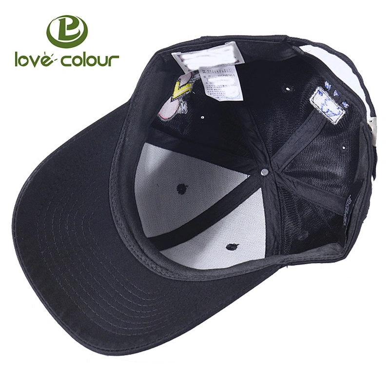 High quality wholesale 6 panel black baseball hat trucker caps for outdoor
