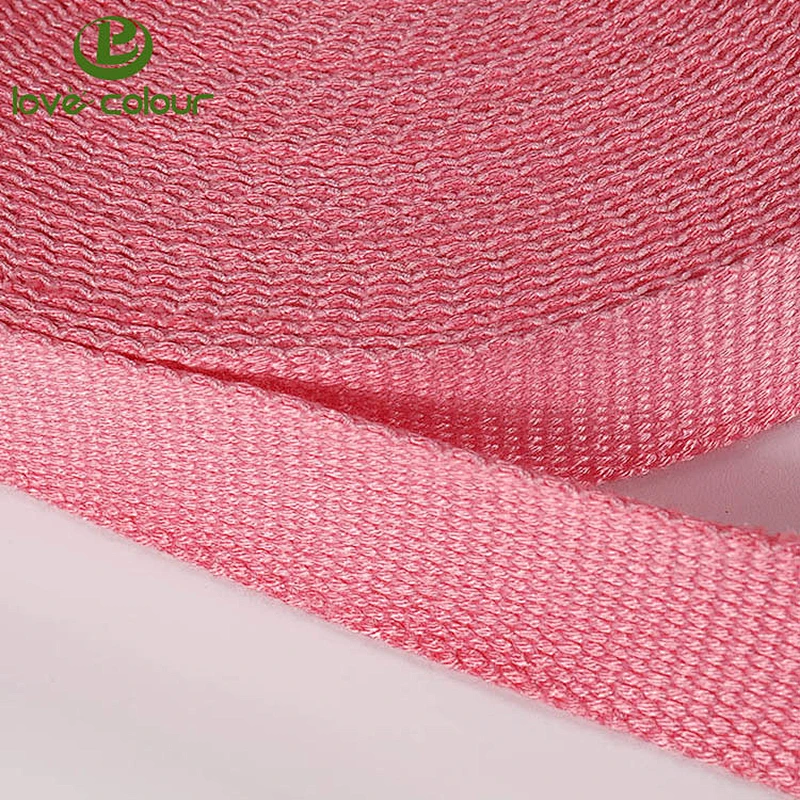 Custom pink and grey color bamboo webbing 25mm and 38mm widths