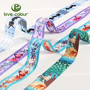 Custom 1 or 2 inch wide cute cartoon sublimation webbing for lanyards