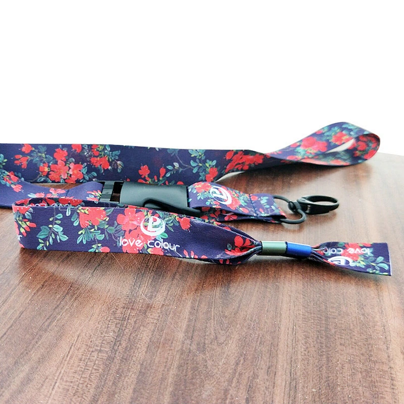 Custom fashional trendy polyester printing logo wristband / design polyester bracelet