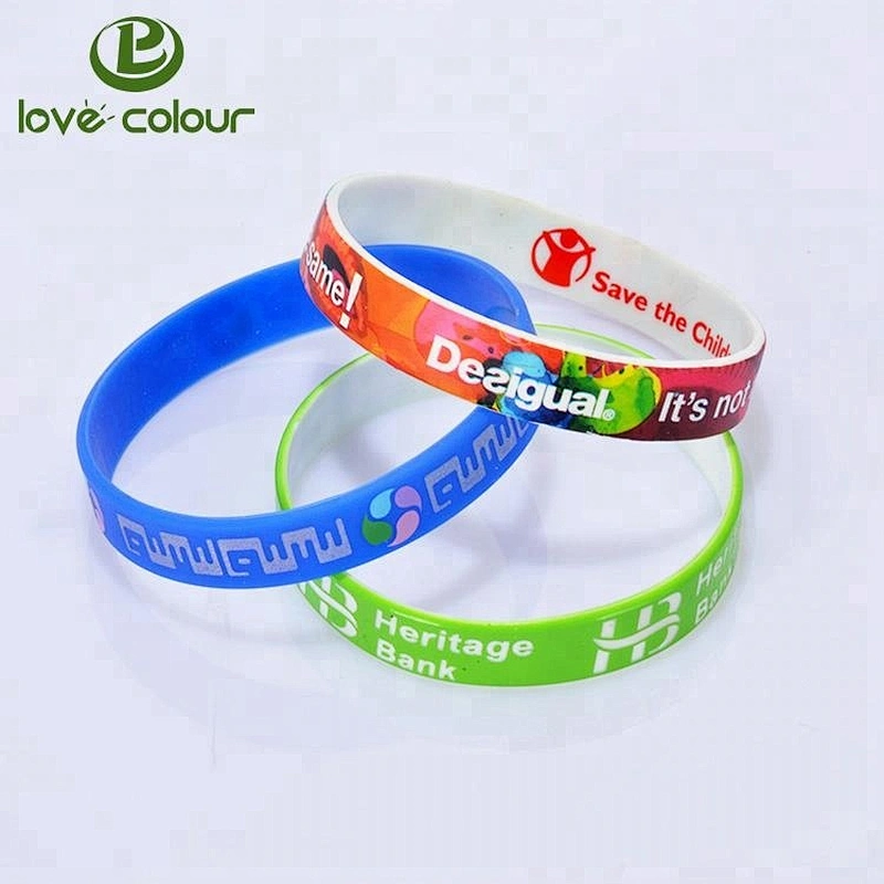 Colorful silicone wristbands customized personalized printing logo silicone bracelet for event
