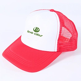 Low price promotion 5 panel red cotton material mesh baseball cap