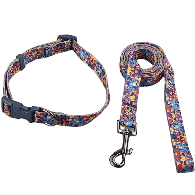 New Custom High Quality Polyester Pet Collar and Leash for Dogs And Cats