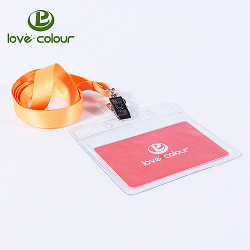 Custom soft pvc plastic sleeve card holder with strap