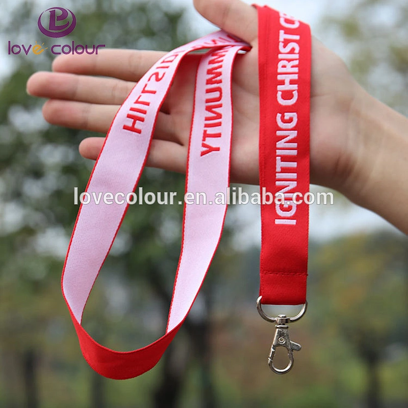 Custom polyester material jacquard weave lanyard strap