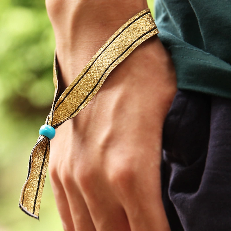 High quality custom give away wristband/gold wristband bracelet for party