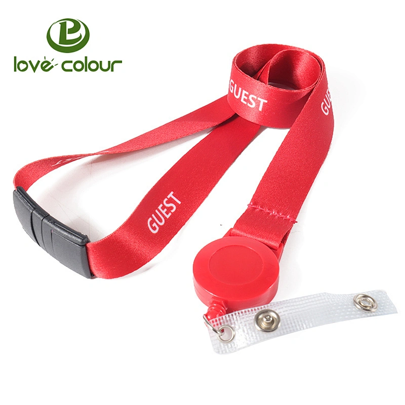 Custom working retractable id card badge holder lanyard strap
