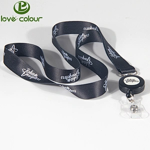 Custom working retractable id card badge holder lanyard strap